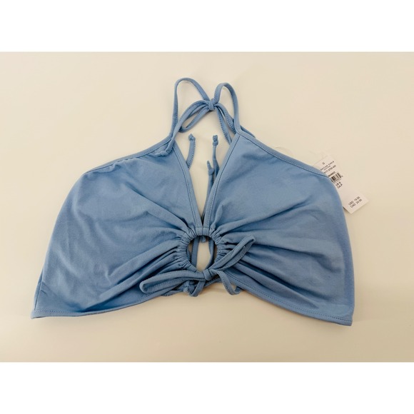 American Eagle Outfitters Tops - American Eagle Blue O-Ring Halter Crop Top Size S 3171-5703-400 NWT